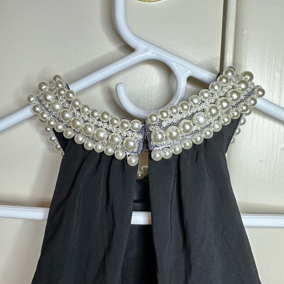 MSK Black Jumpsuit with pearl collar - Size M - Picture 4 of 10
